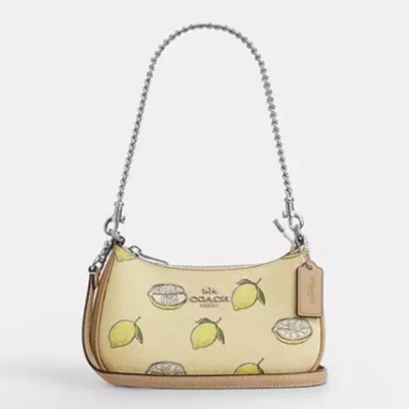 Coach NWT Teri Mini Crossbody Bag - Lemon Print - Picture 1 of 6